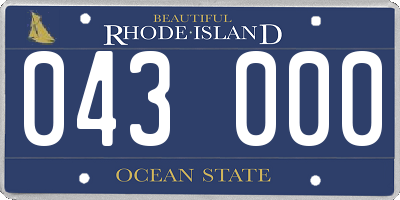 RI license plate 043000
