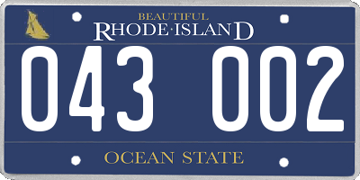 RI license plate 043002