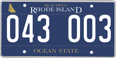 RI license plate 043003