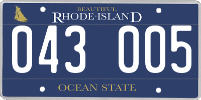 RI license plate 043005
