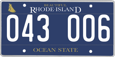 RI license plate 043006