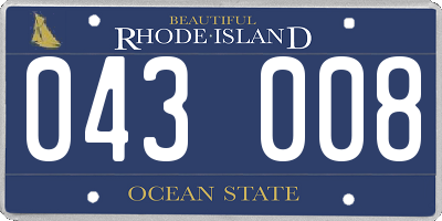 RI license plate 043008