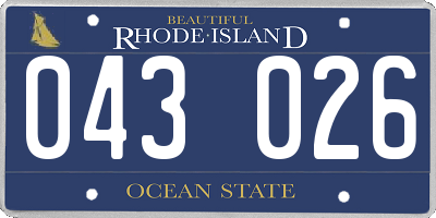 RI license plate 043026