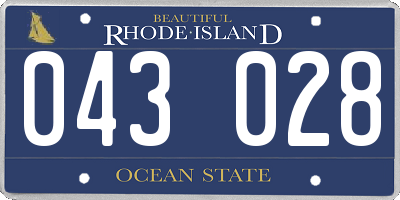 RI license plate 043028