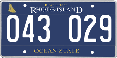 RI license plate 043029