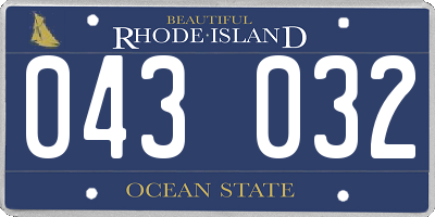 RI license plate 043032