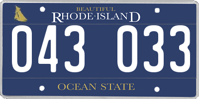 RI license plate 043033