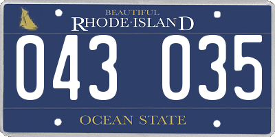 RI license plate 043035