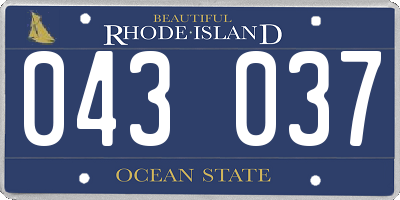 RI license plate 043037