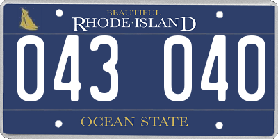 RI license plate 043040