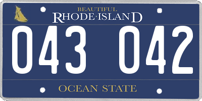 RI license plate 043042
