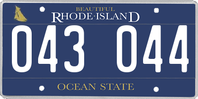 RI license plate 043044