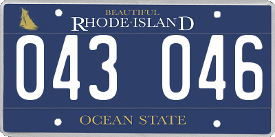 RI license plate 043046