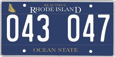 RI license plate 043047