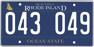 RI license plate 043049