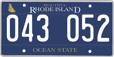 RI license plate 043052