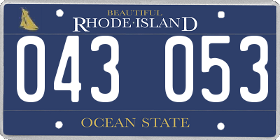RI license plate 043053