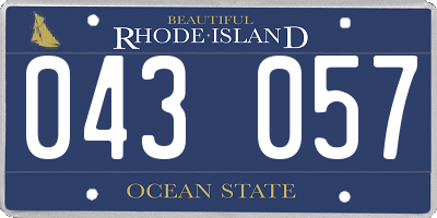 RI license plate 043057