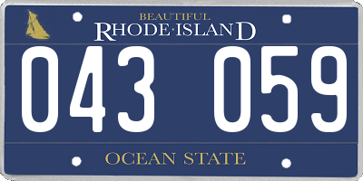 RI license plate 043059