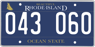 RI license plate 043060