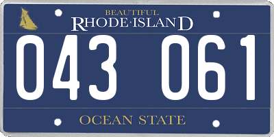 RI license plate 043061