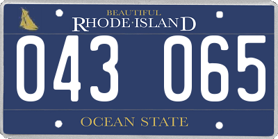 RI license plate 043065