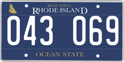 RI license plate 043069
