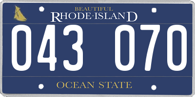 RI license plate 043070