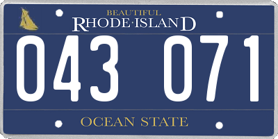 RI license plate 043071