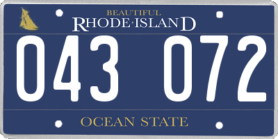 RI license plate 043072