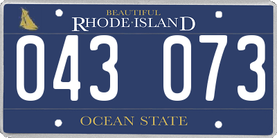RI license plate 043073