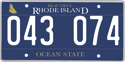 RI license plate 043074
