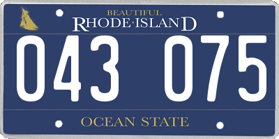 RI license plate 043075