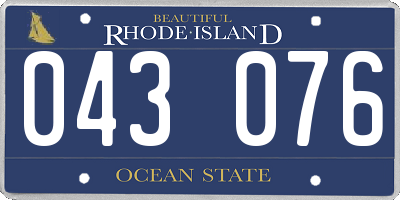 RI license plate 043076