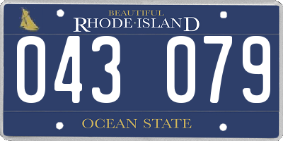 RI license plate 043079