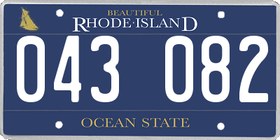 RI license plate 043082