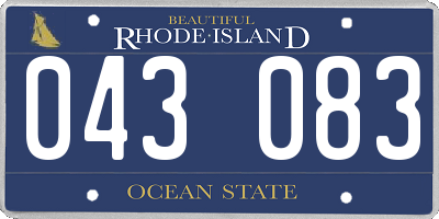 RI license plate 043083