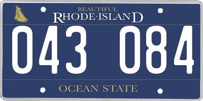 RI license plate 043084