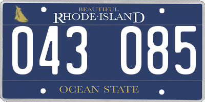 RI license plate 043085
