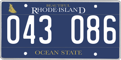 RI license plate 043086