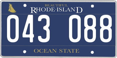 RI license plate 043088
