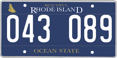 RI license plate 043089