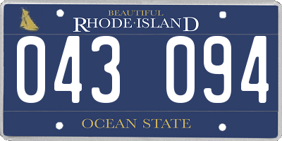 RI license plate 043094