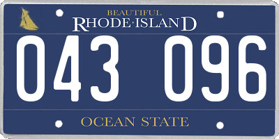 RI license plate 043096
