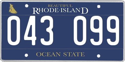 RI license plate 043099