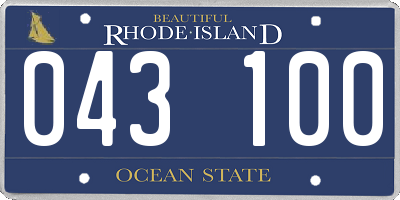 RI license plate 043100