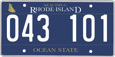 RI license plate 043101