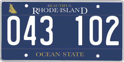 RI license plate 043102