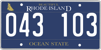 RI license plate 043103