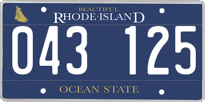 RI license plate 043125